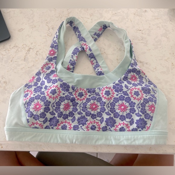 Lululemon Run: Stuff Your Bra II in Twiggy Printed Power Purple Aquamarine Sz 6 - Picture 5 of 10